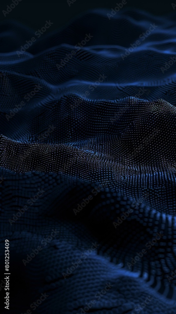 Blue and black 3D rendering of a terrain Blue and black 3D rendering of a terrain