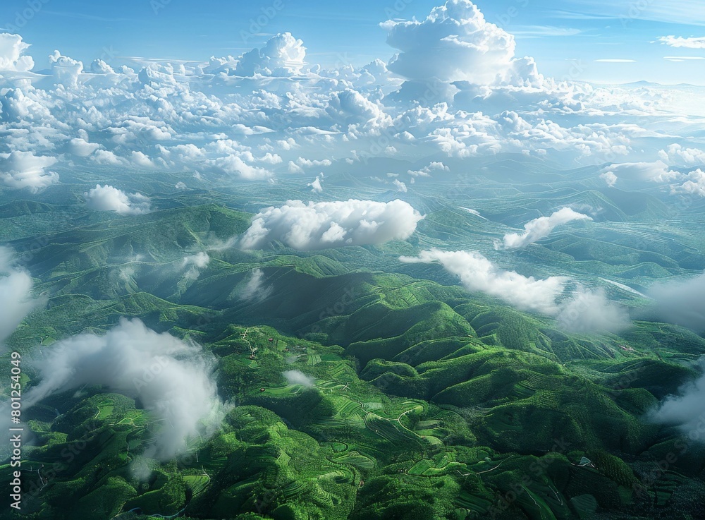 Green Mountains and White Clouds