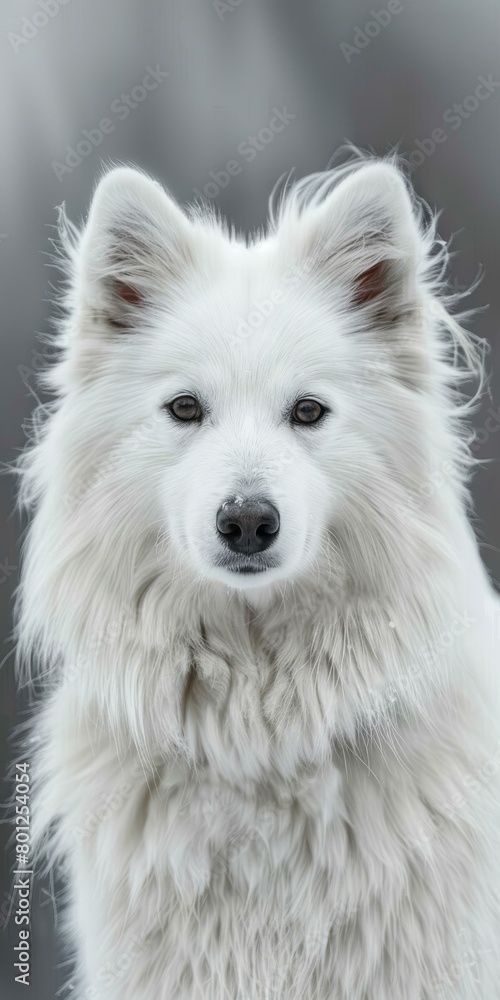 A white dog with long fur