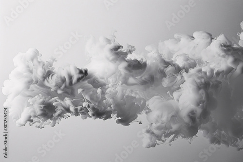 Thick white smoke against a gray background