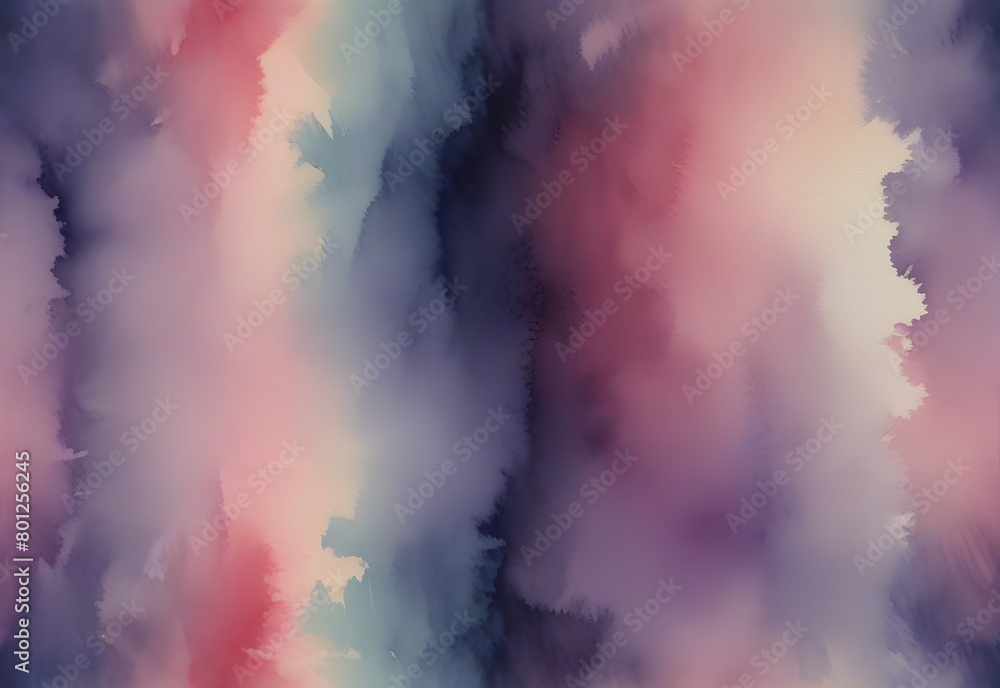Pastel pinks and purples wash seamlessly together, creating a serene watercolor background, generative AI