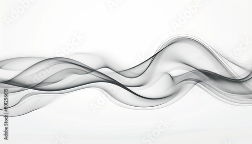 Smoke gray wave illustration, subtle and smooth smoke gray wave on a white backdrop.