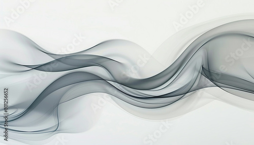 Smoke gray wave illustration, subtle and smooth smoke gray wave on a white backdrop.