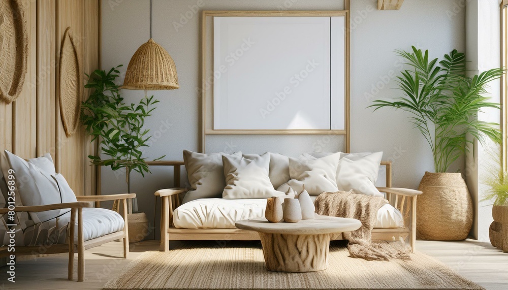 Frame Your Style: Mockup in Contemporary Nomadic Home Interior (3D Render) Frame Your Style: Mockup in Contemporary Nomadic Home Interior (3D Render)