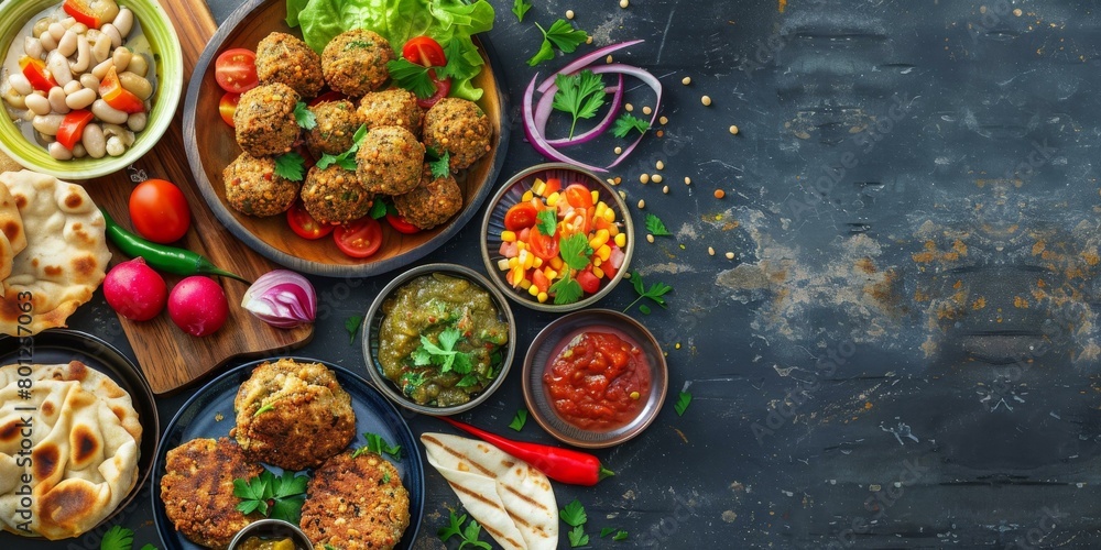 A variety of delicious and healthy Mediterranean food