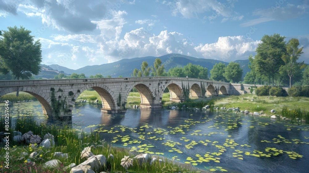 D Rendering of Italys Charming Ponte del Vin Showcasing Stunning Architectural Details