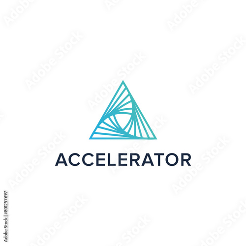 accelerator simple sleek creative geometric modern logo design vector