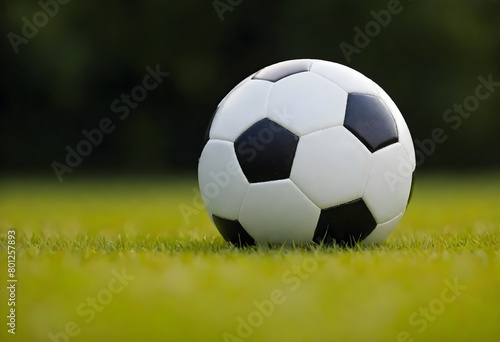 A soccer ball on a grassy field