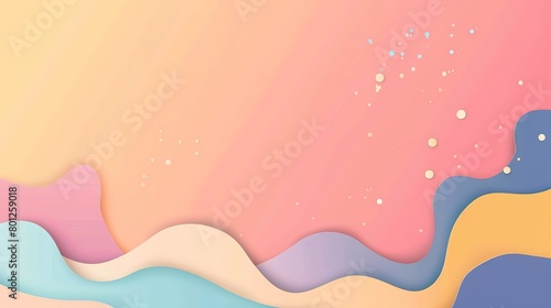 gradient pastel curve paper craft layer abstract background commercial advertisement style with copy space, Generative Ai © QuietWord