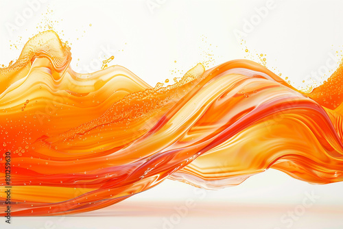 Tangerine wave illustration, bright and smooth tangerine wave on a white background.