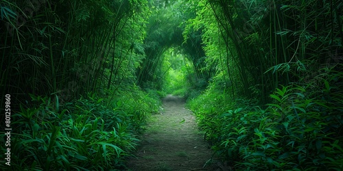 The path through the bamboo forest photo