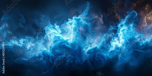 Blue and orange abstract smoke background