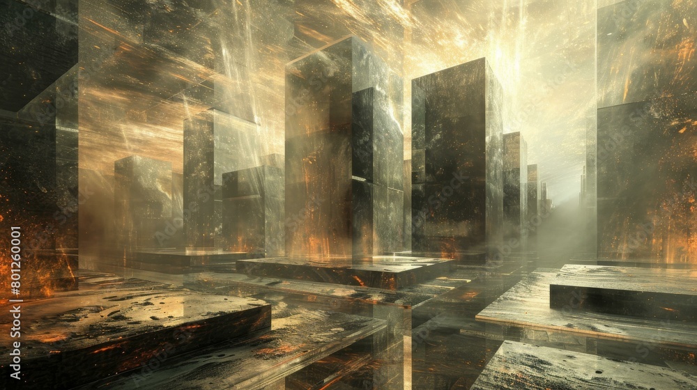 Obraz premium The ruins of a city after an apocalyptic event