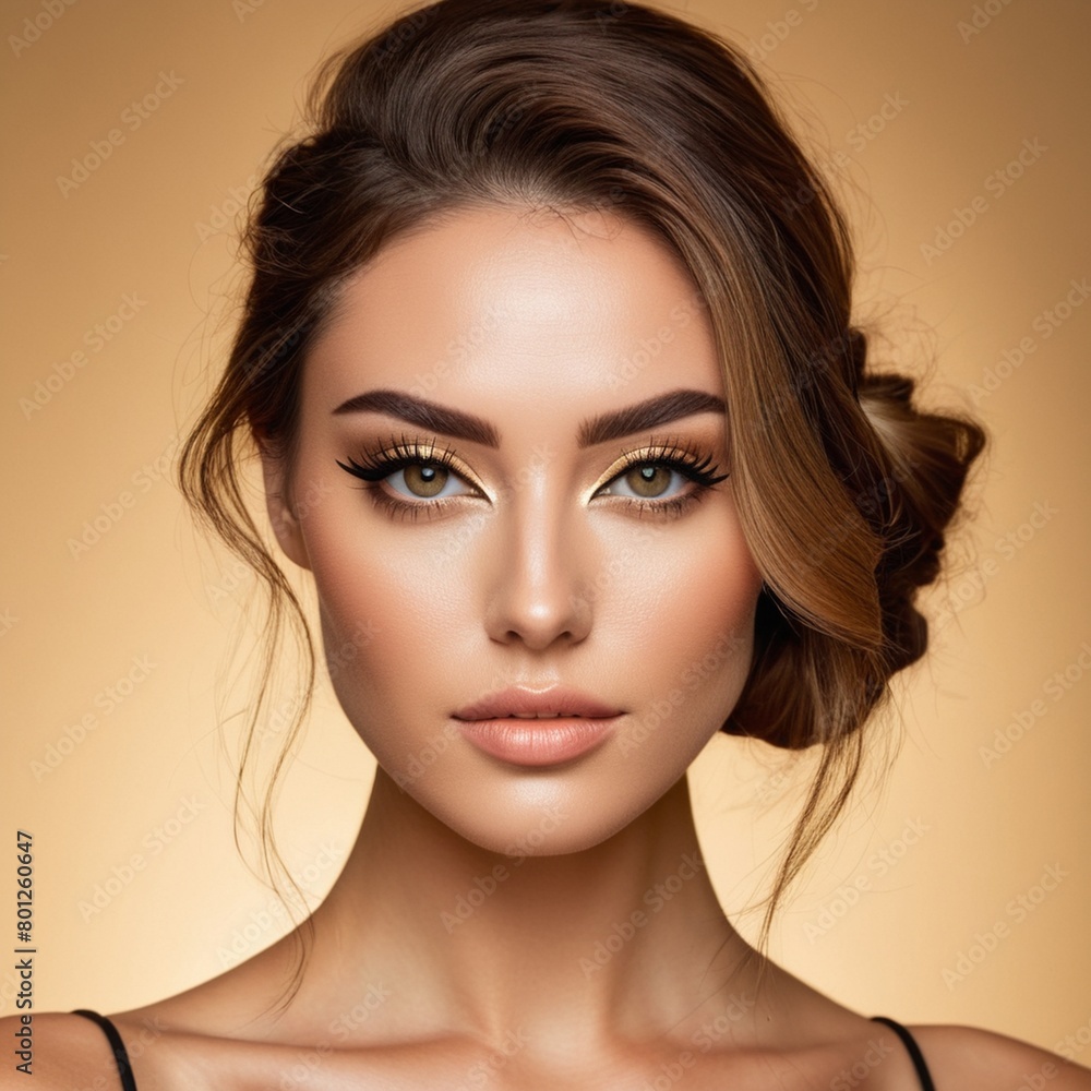 Fototapeta premium A beautiful face with perfect makeup