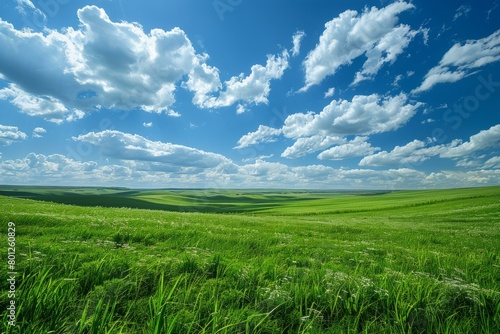 Grassland under the blue sky photo