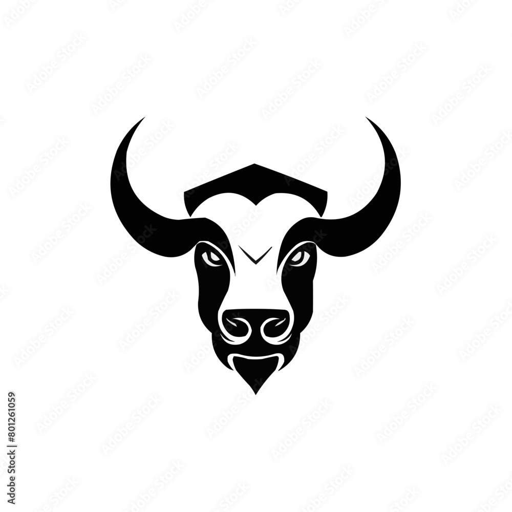 bull skull isolated on white canvas | Silhouette of a bull head vector illustration bull skull isolated on white canvas | Silhouette of a bull head vector illustration