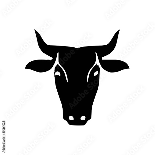 black and white bull vector illustration | Bull head silhouette  svg 