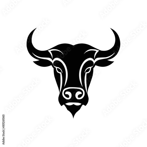 Bull head vector illustration black and white   Silhouette of a bull head © Ahsan