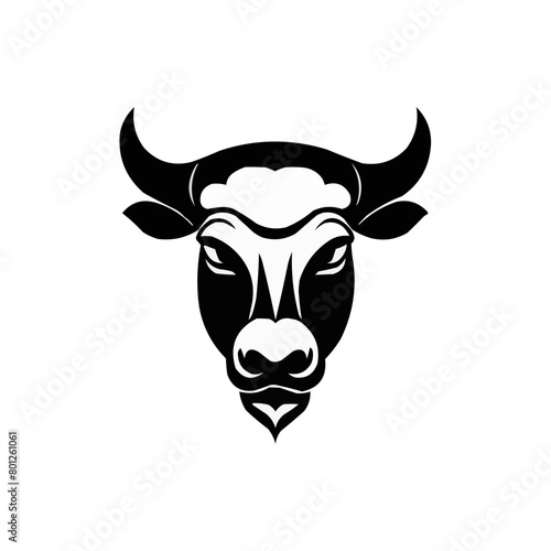 bull head isolated on white canvas | Bull head vector illustration svg