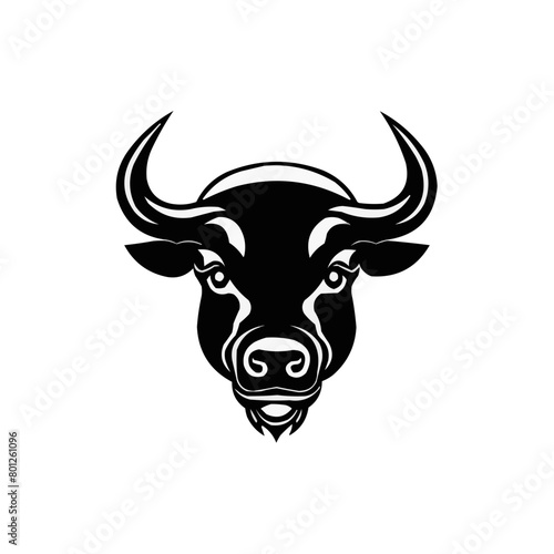 bull with horns Vector illustration | Silhouette of a bull head svg black
