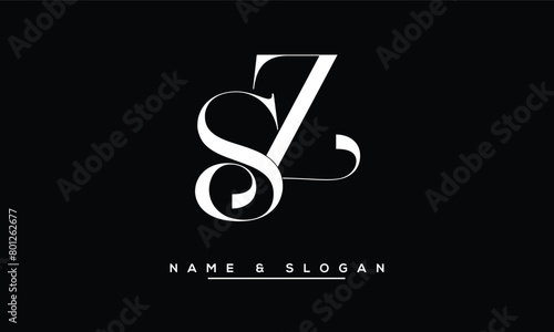 ZS, SZ Z, S Abstract Letters Logo Monogram