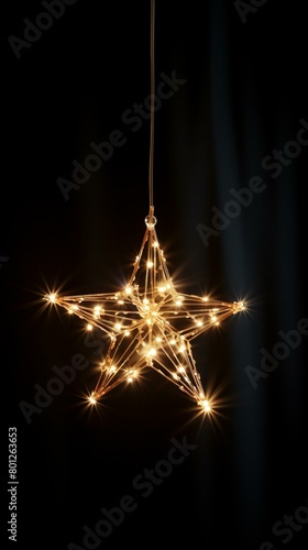 Glowing copper wire star-shaped Christmas ornament