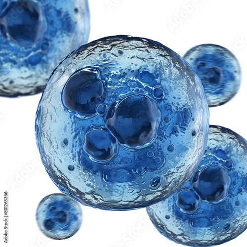 Cell of bacteria, virus on transparent background. png. Mutated cell photo