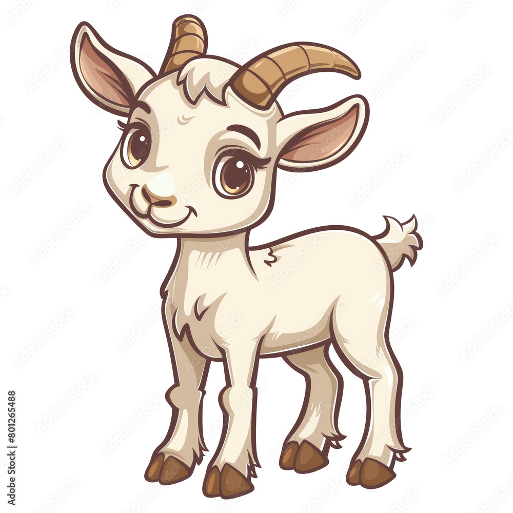 Cute baby goat cartoon character illustration Cute baby goat cartoon character illustration