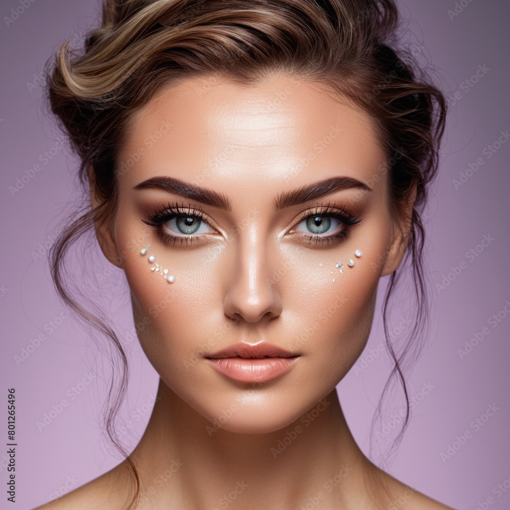 A beautiful face with perfect makeup A beautiful face with perfect makeup