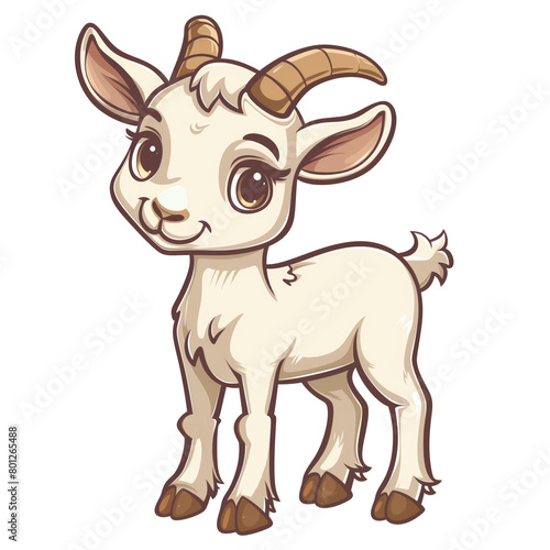 Cute baby goat cartoon character illustration photo