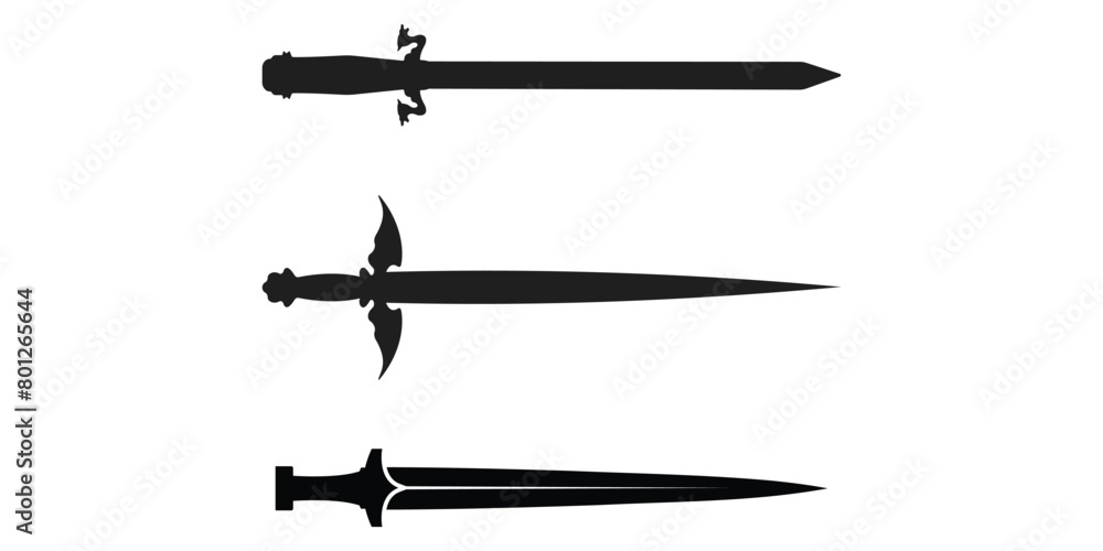sword silhouette - vector illustration sword silhouette - vector illustration