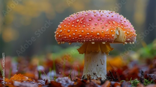 Red mushroom with white spots