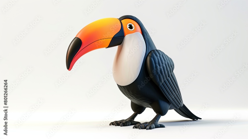 Naklejka premium toucan on a white background