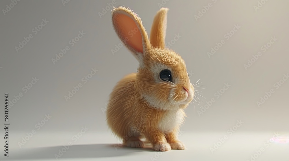 Obraz premium white rabbits isolated on white background