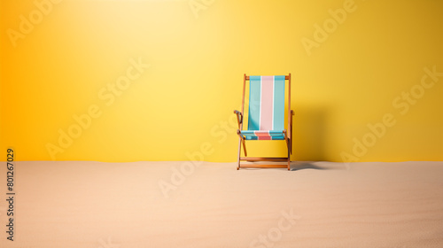 Beach Chair on a Clean Pastel Light photo