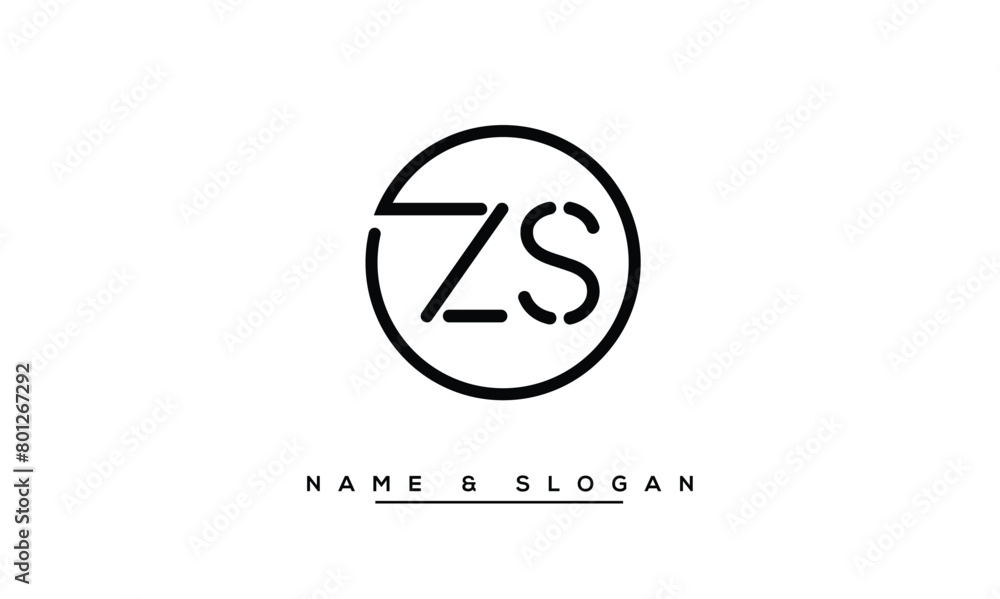 ZS, SZ Z, S Abstract Letters Logo Monogram ZS, SZ Z, S Abstract Letters Logo Monogram