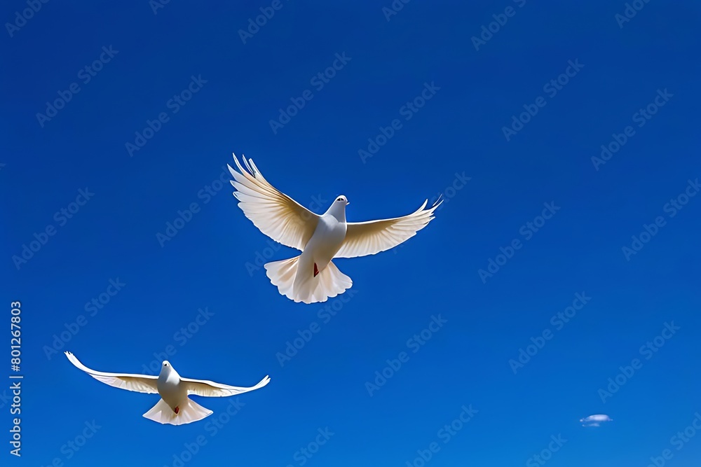 collage free flying white dove isolated on a sky background white doves in the sky. collage free flying white dove isolated on a sky background white doves in the sky.