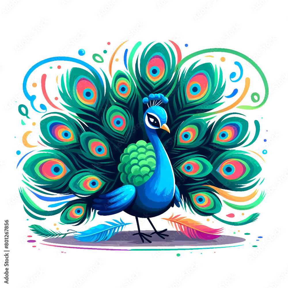 Obraz premium peacock feather illustration