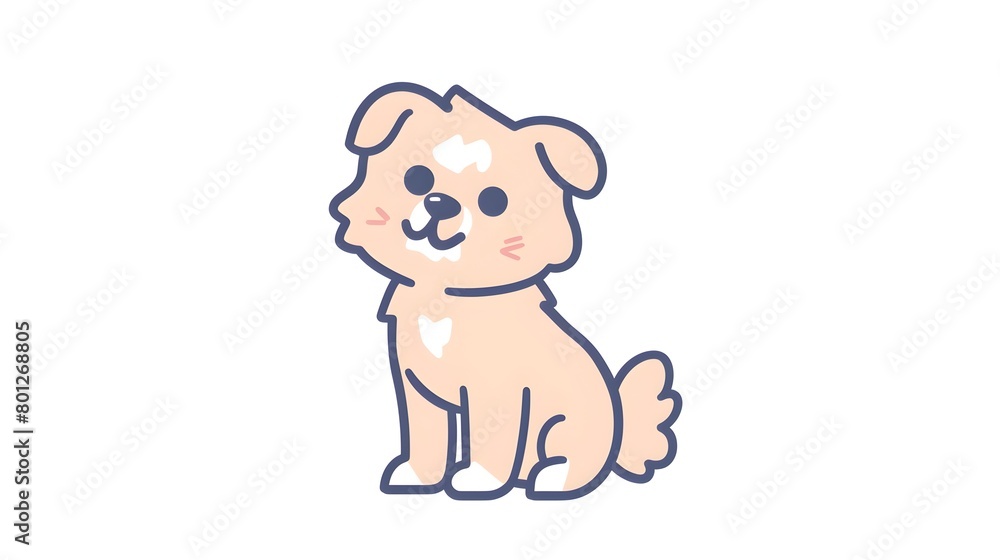 Fototapeta premium Soft and Fluffy Minimalist Puppy Doodle with Pastel Hues
