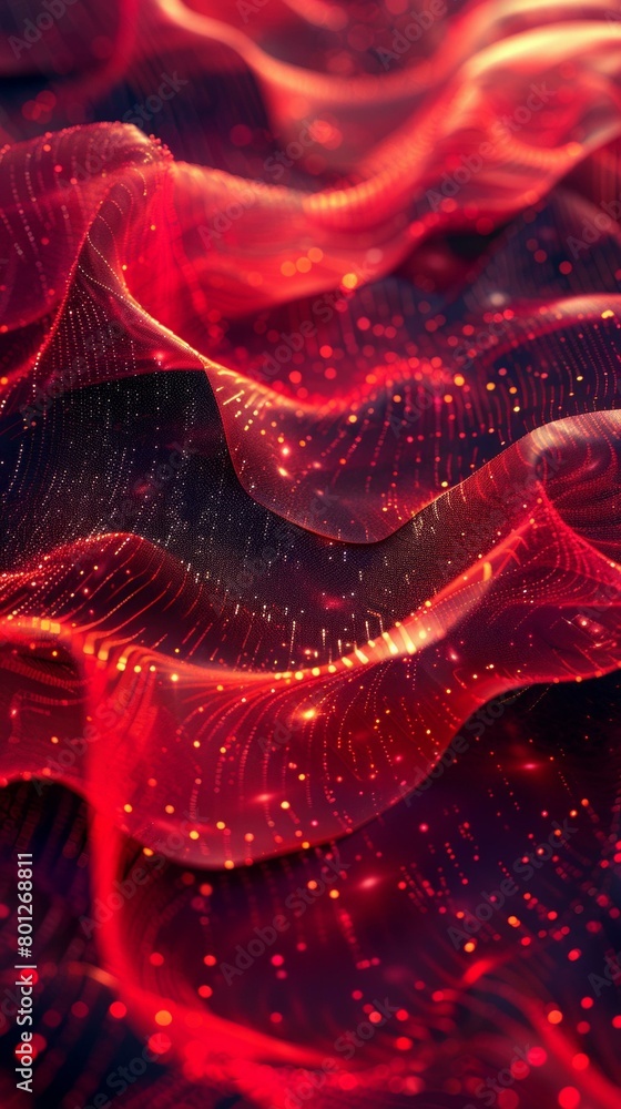 Red flowing energy particles background Red flowing energy particles background