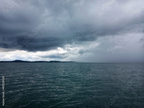 storm clouds over sea