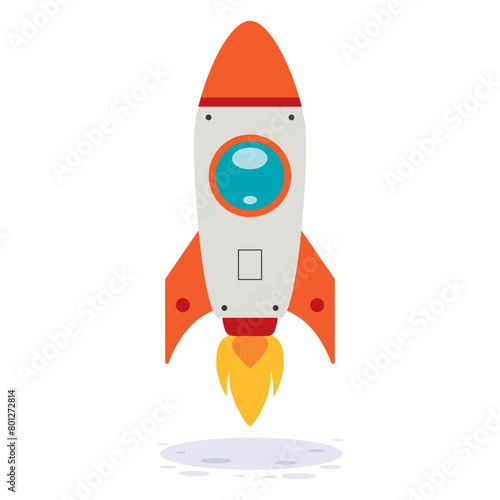 Cartoon Illustration Of A Spaceship