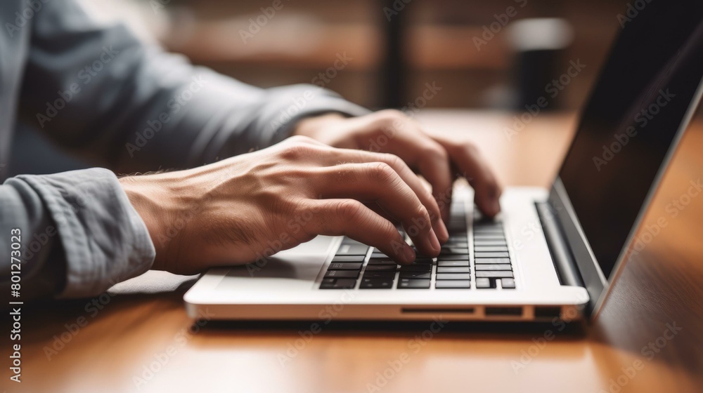 A person typing on a laptop computer keyboard A person typing on a laptop computer keyboard