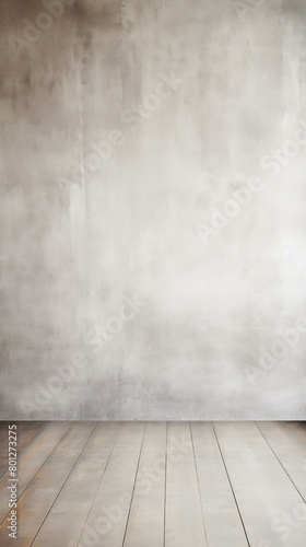 Wooden floor and gray wall background