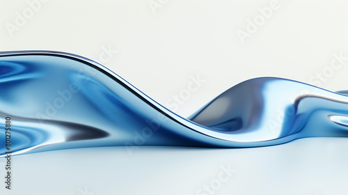 A cool steel blue wave, sleek and modern, sweeping dynamically across a white background, rendered in a crystal-clear high-definition photo.