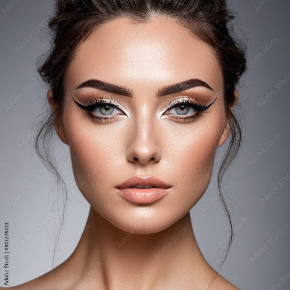 Fototapeta premium A beautiful face with perfect makeup
