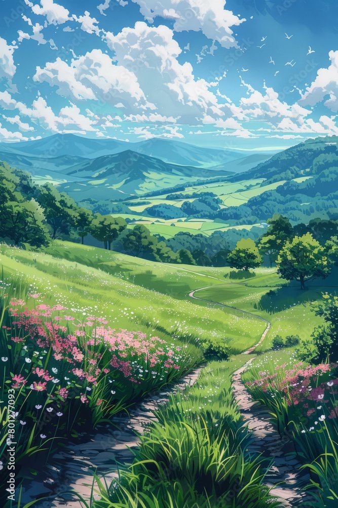 Anime Landscape Field