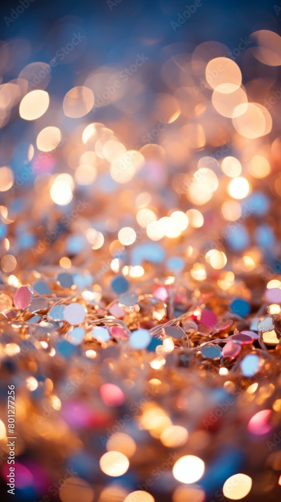 Blurred lights background with shiny glitter
