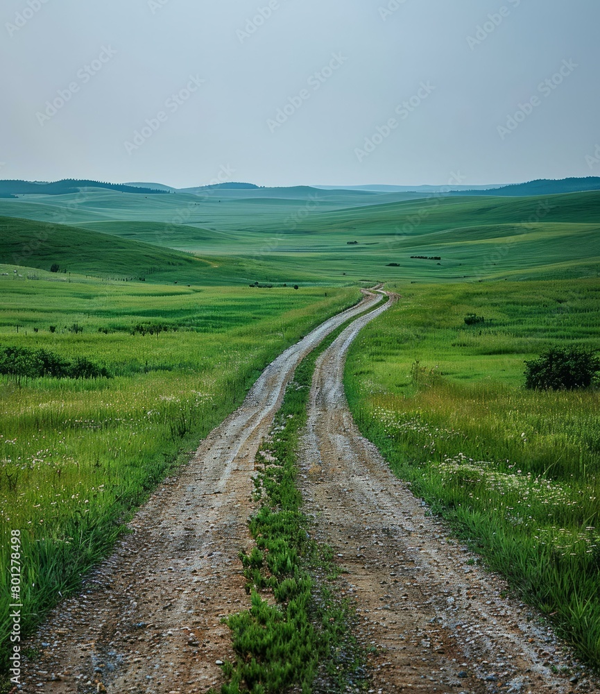 dirt road through a lush green grassy field dirt road through a lush green grassy field