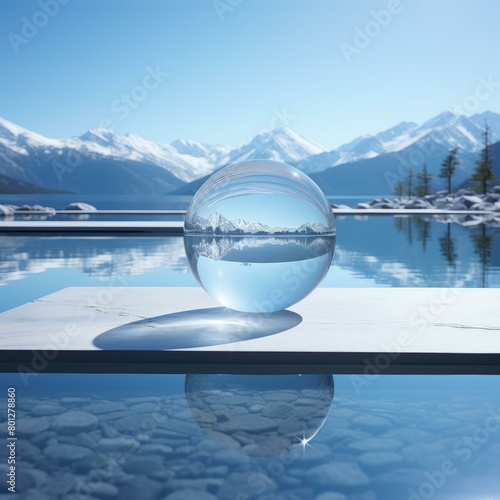 Crystal ball reflecting the beauty of nature © duyina1990